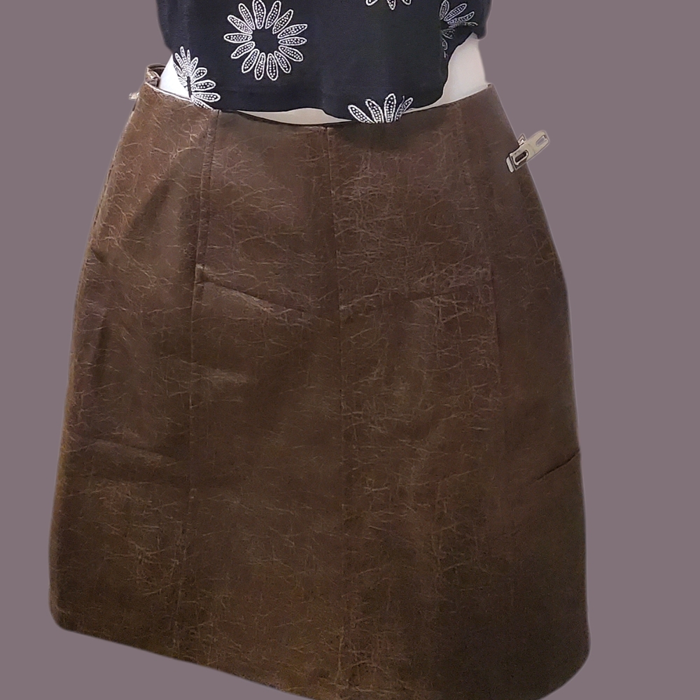 SHEIN Textured Brown Mini Skirt